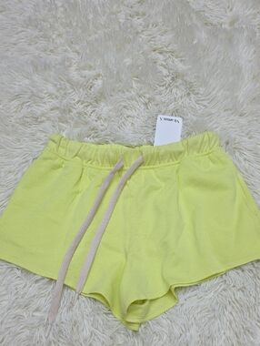 Women's Neon Yellow Drawstring Lounge Shorts